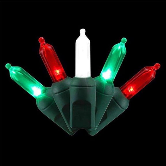 Ace Trading 9107464 Celebrations Platinum LED T5 Red, Green & Pure White String Christmas Lights - 50 Count