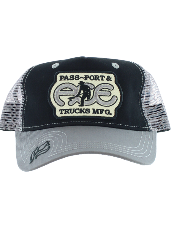 MFG Passport Packers Trucker Hat Black Steel