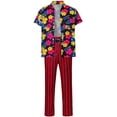 thumbnail image 1 of Ace Ventura Suit Men's Classic Shirt Red Striped Pants Pet Detective Outfits Adult Suit, 1 of 7