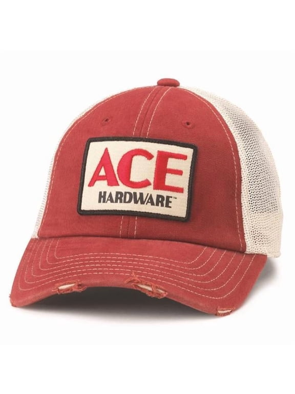 8098059 Headwear Logo Baseball Cap, Stone & Red - One Size