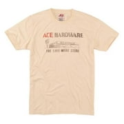 Ace Vintage Threads 8098073 Short Sleeve Men Crew Neck Tee Shirt - Cream - Medium