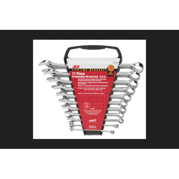 Ace Wrench Locker 11 pc. Chrome SAE Combination Wrench Set
