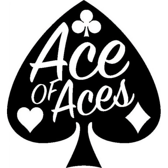 Ace of Aces Decal Sticker | 6-Inches By 5.5-Inches | Black Vinyl