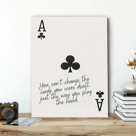 “Ace of Clubs Card Quote” Motivational Canvas Wall Art Ready to Hang for Living Room and Bedroom