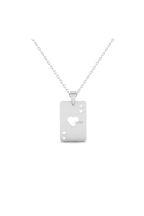 Ace of Hearts Playing Card Necklace, Poker Lover Charm Pendant For Men & Women