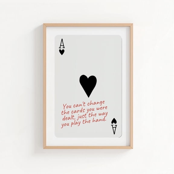 Ace of Hearts Playing Card Trendy Y2K Aesthetic Room Decor Unframed Paper Print