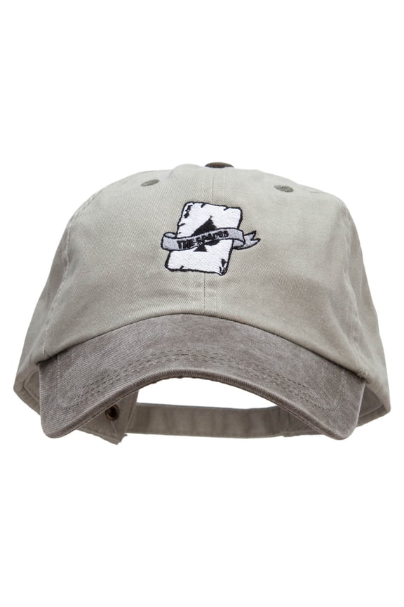 Ace of Spades Embroidered Pigment Dyed Wash Cap - Beige Brown OSFM