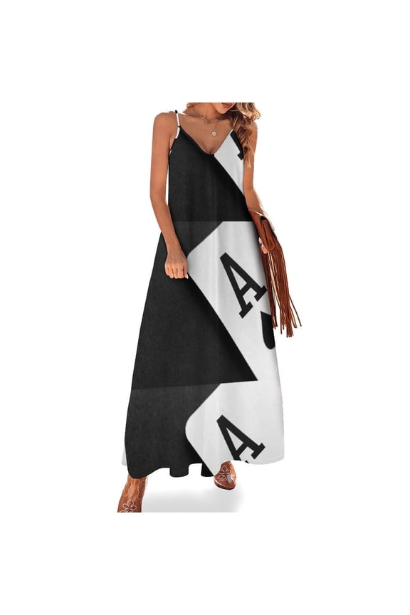 Ace of Spades Monochrome Playing Card Sleeveless Dress Dresses Women Summer Women's Summer Clothing