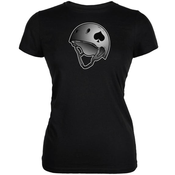 Ace of Spades Roller Derby Helmet Black Juniors Soft T-Shirt - Large