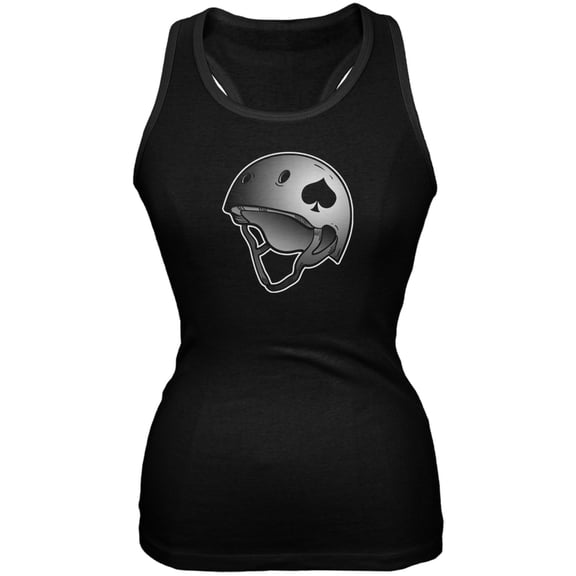 Ace of Spades Roller Derby Helmet Black Juniors Soft Tank Top - Medium