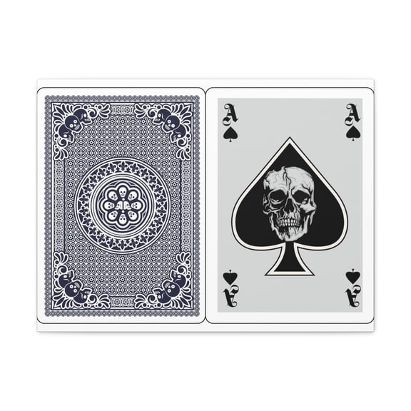 Ace of Spades With Skull Playing Card Canvas Wall Art for Home Decor Ready-to-Hang
