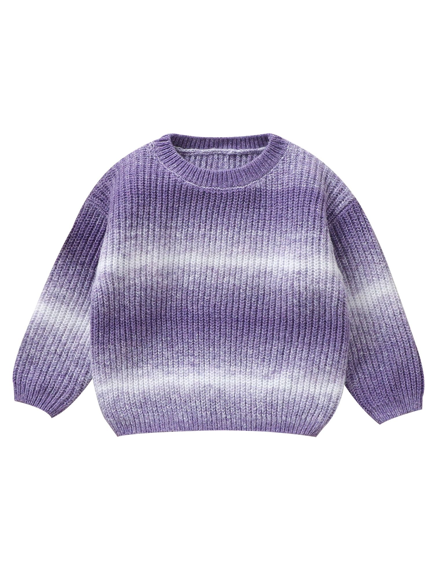 AceBaby 6M3T Toddler Baby Sweaters Gradient Color Drop Shoulders Long