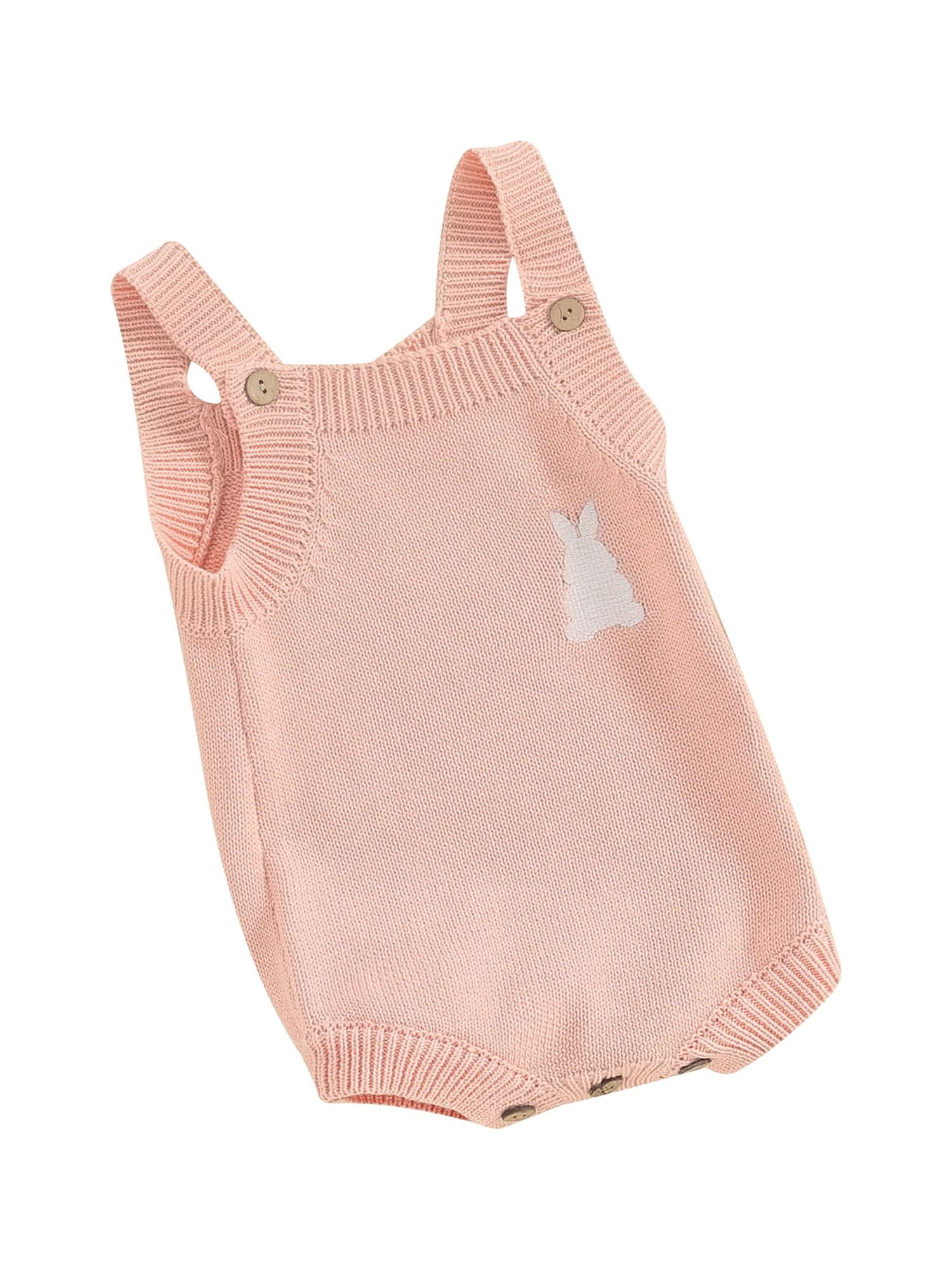 Knitted Baby Bunny Romper – Warm Long Sleeve Jumpsuit (3–24M)