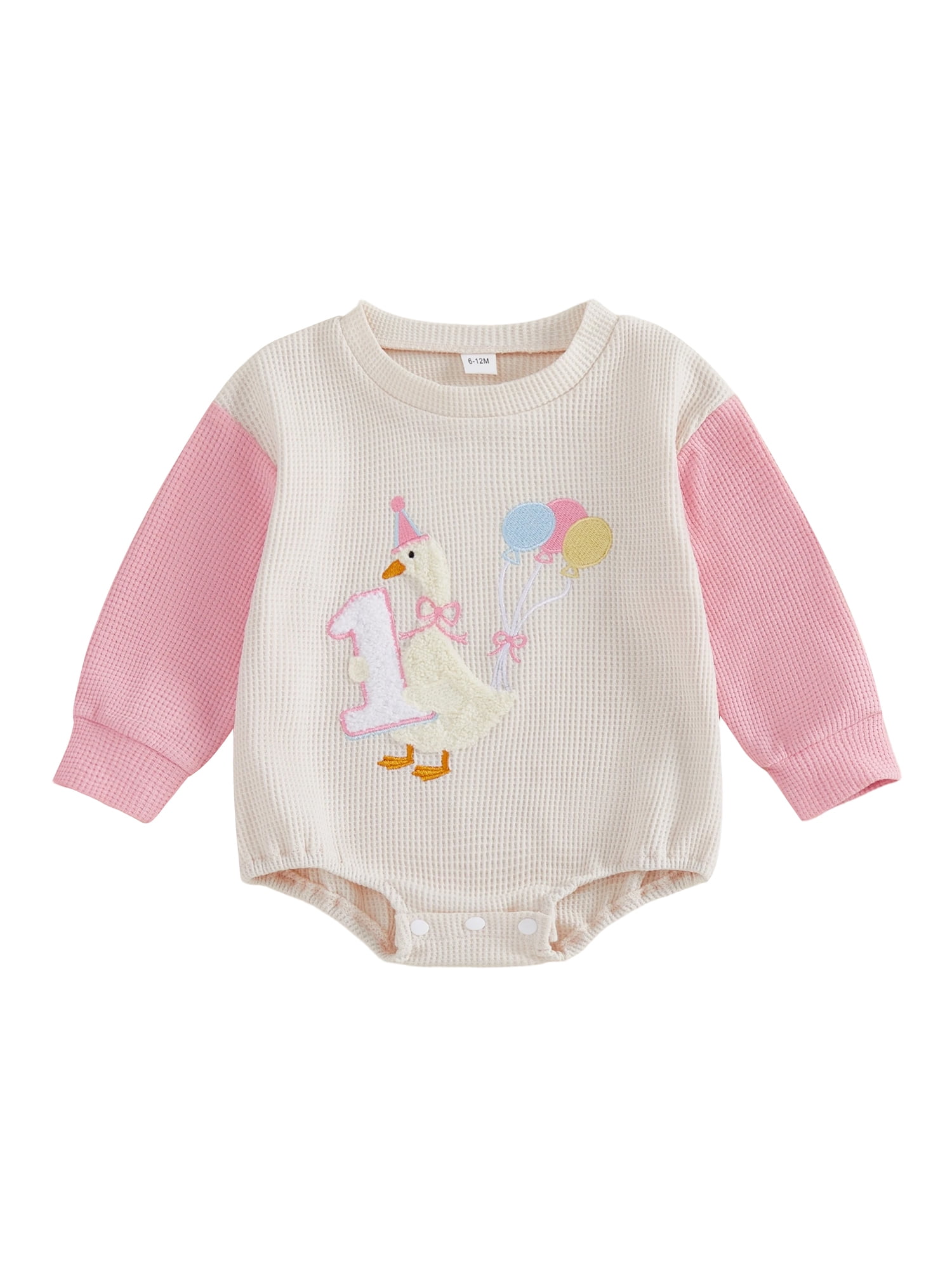 AceBaby Baby Girl 1st Birthday Romper Long Sleeve Round Neck Goose ...