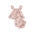 thumbnail image 1 of AceBaby Baby Girl Floral 2Pcs Outfits Toddler Summer Shorts Set for 3-24M,95% Cotton, 1 of 9
