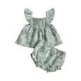 thumbnail image 1 of AceBaby Baby Girl Floral 2Pcs Outfits Toddler Summer Shorts Set for 3-24M,95% Cotton, 1 of 10