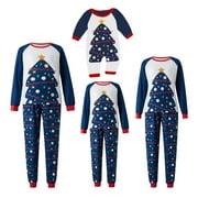 ACEBABY Family Matching Christmas Pajamas Sets, Christmas Tree Print Holiday PJs Sleepwear Loungewear for Man/Woman/Kids/Baby/Dog