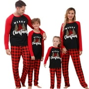 ACEBABY Famliy Matching Christmas Pajamas Set, Tree Print Holiday PJs Sleepwear Loungewear for Men/Women/Kids/Baby