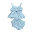 thumbnail image 1 of AceBaby Infant Baby Girl Summer Outfits 0-18M Sling Tops and Shorts 2Pcs Clothes, 1 of 8