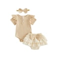 thumbnail image 1 of AceBaby Infant Baby Girl Summer Plaid Outfit Set for 0-18M,95% Cotton, 1 of 9