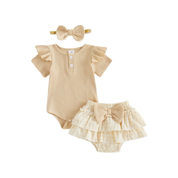 AceBaby Infant Baby Girl Summer Plaid Outfit Set for 0-18M,95% Cotton