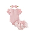 thumbnail image 1 of AceBaby Infant Baby Girl Summer Plaid Outfit Set for 0-18M,95% Cotton, 1 of 9