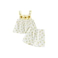 thumbnail image 1 of AceBaby Kids Toddler Girls Shorts Set, 6M-4T Floral Camisole with Shorts Summer 2Pcs Outfit for Casual Daily, 1 of 9
