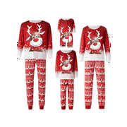 AceBaby Matching Family Christmas Pajamas Set, Deer Snowflake Print Holiday PJs Sleepwear Loungewear for Men/Women/Kids/Baby