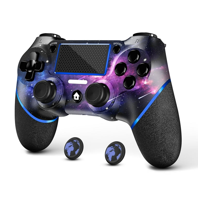 AceGamer Wireless Controller for PS4 with 2 Thumb Grips, Galaxy Custom  Design V2 Gamepad Joystick, Compatible with PS4, Slim, Pro and Windows PC