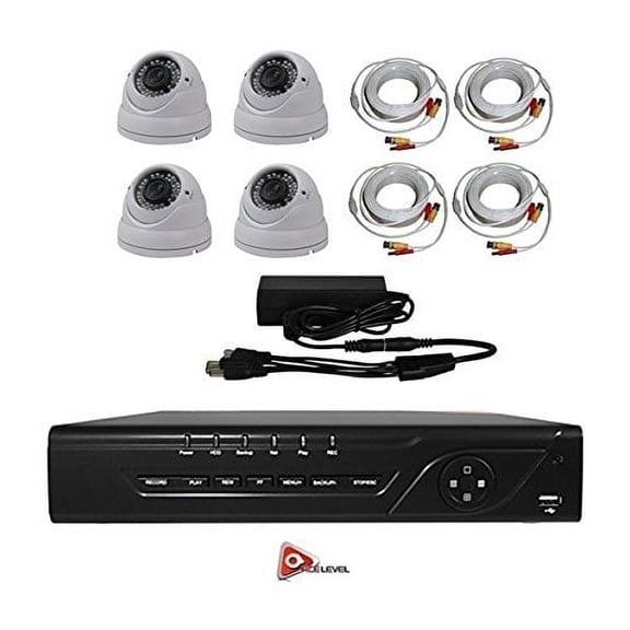 AceLevel 8 Channel HD AHD DVR Kit with 1TB and 4 x 720p Night Vision Weatherproof Dome Cameras