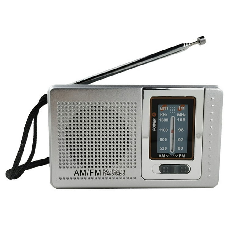 Vondior AM FM 2 AA Battery Operated Portable Pocket Radio Longest Lasting  Transistor, Red 