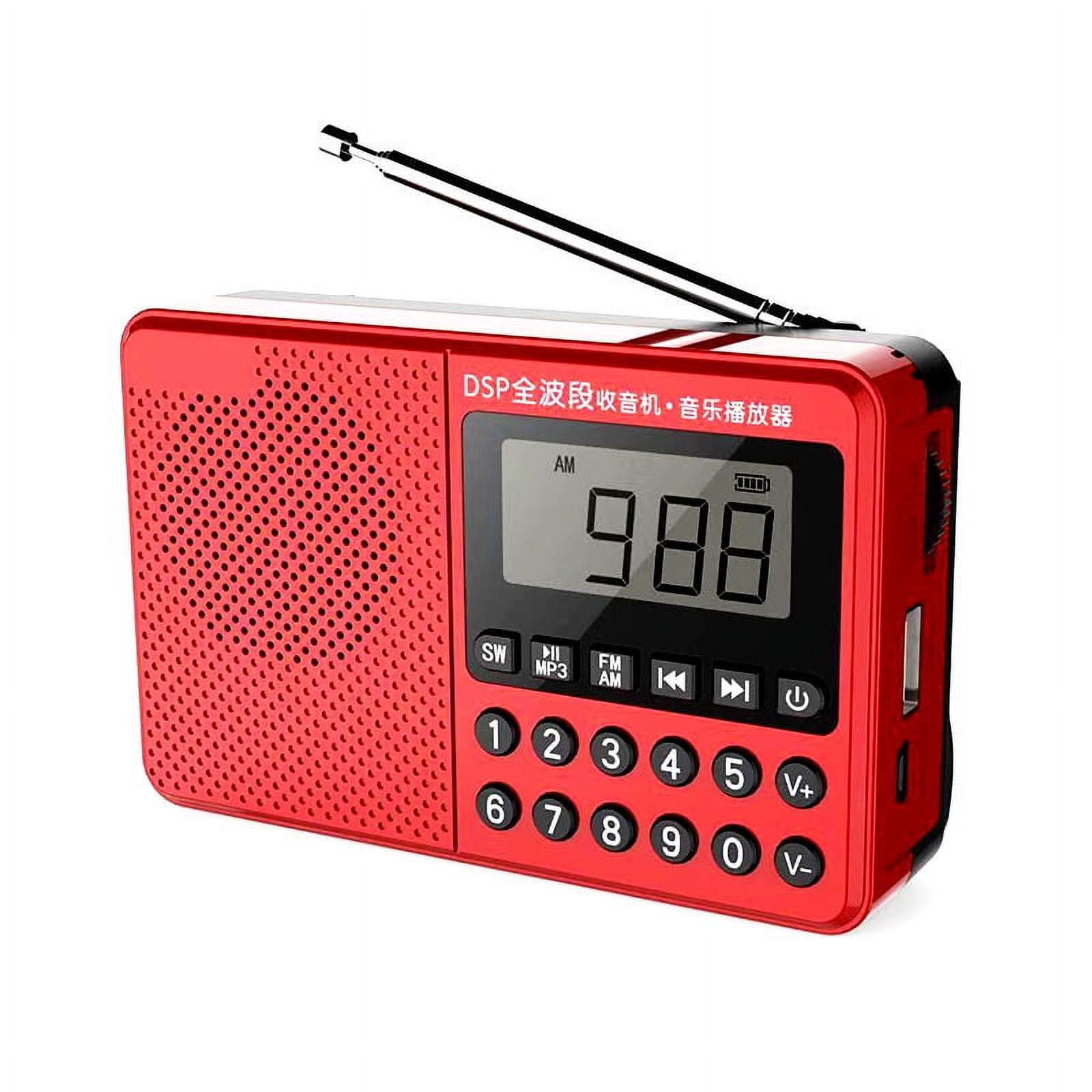AceMonster Multi-Function Radio FM/AM/SW Multi-Band Radio Portable  Bluetooth Speaker MP3 Player can be Operated by Rechargeable Lithium  Battery/3 AA Batteries Support TF Card/U Disk 