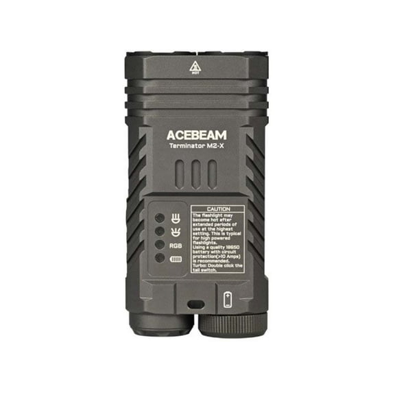 Acebeam EDC Terminator  Flashlights, Li-Ion Battery, 3200 Lumens w/RGB, Grey
