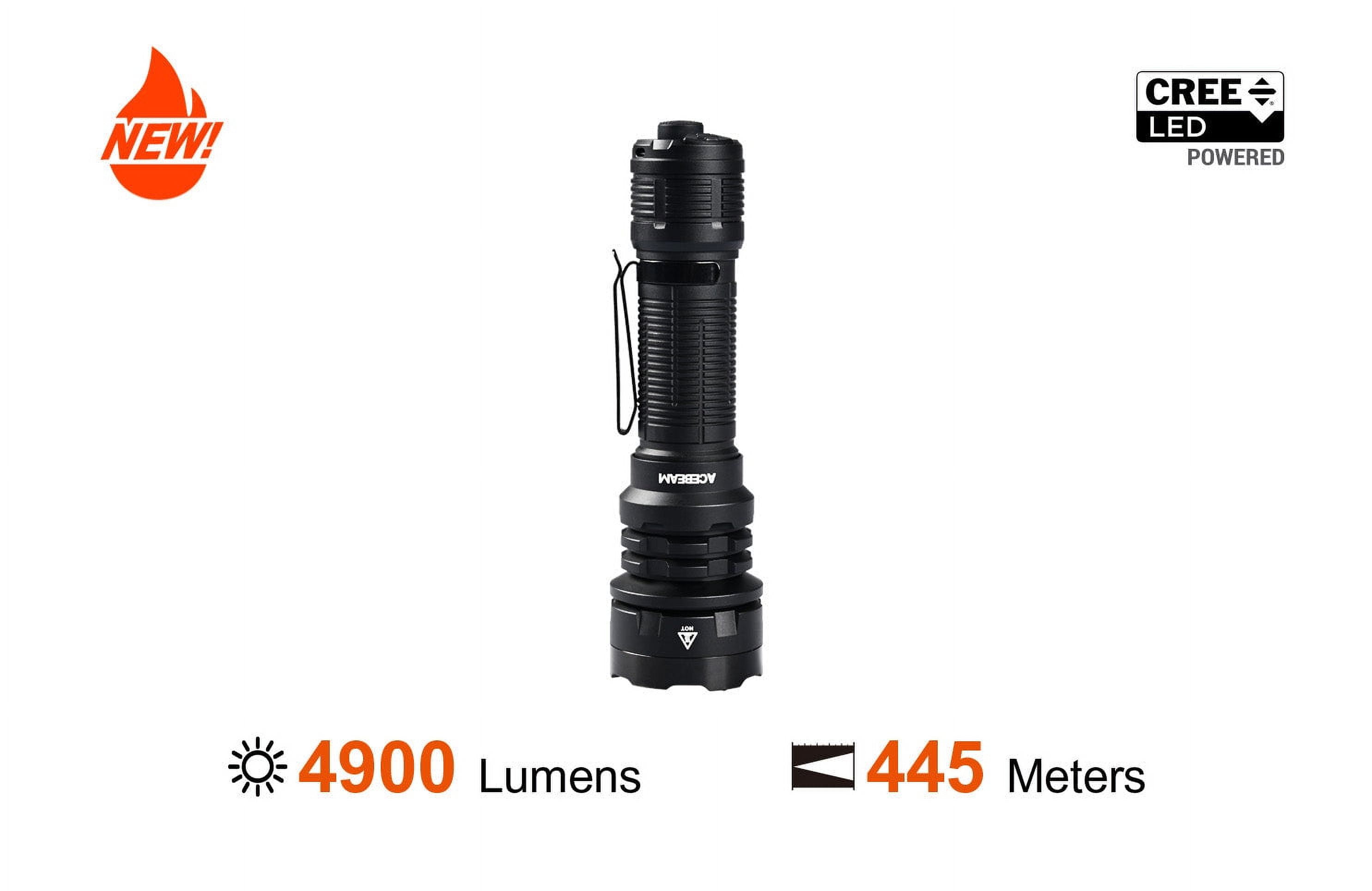 Acebeam Defender P17 LED Flashlight, Li-Ion Battery, 4900 Lumen, Black, 147x41x26mm