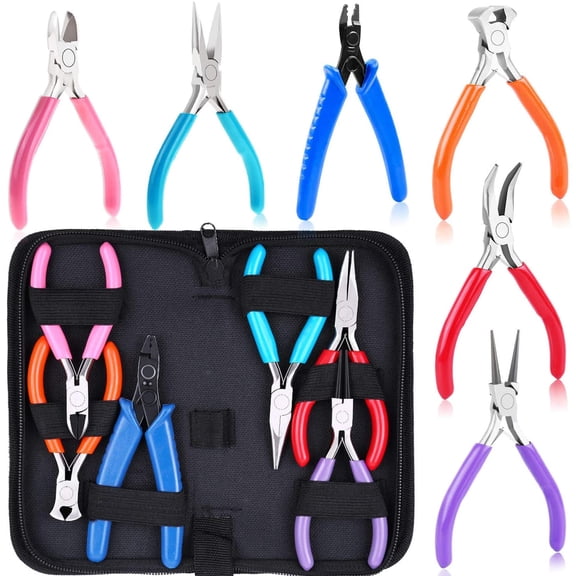 Acejoz Jewelry Making Tools Kit: 6pc Set, Including Needle Round Nose, Wire Cutt