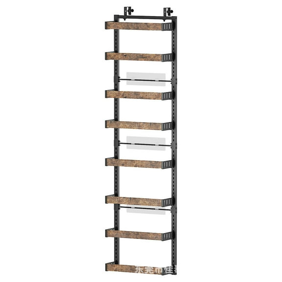 Acekid 1 Set Of 8-Layer Carbon Steel Door Storage Rack without Punching Bedroom Room Door Multi-Layer Storage Basket Dormitory Door Back Rack