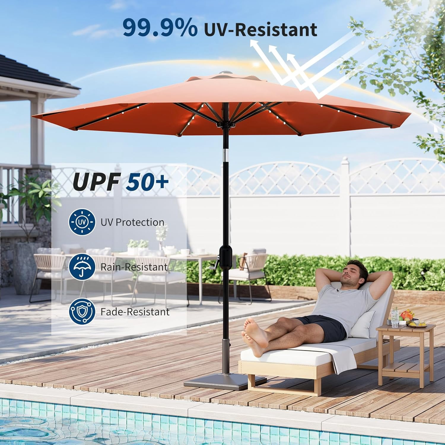 10 foot patio umbrella ace Domi 10'x10' Cantilever Umbrella, Aluminum Windproof Outdoor with 360Rotation, Square Offset Sun Shade Umbrella for Outside Deck Backyard Garden Pool, Gray : Patio, Lawn & Garden Additional features ProShade 10' Auto Tilt Aluminum