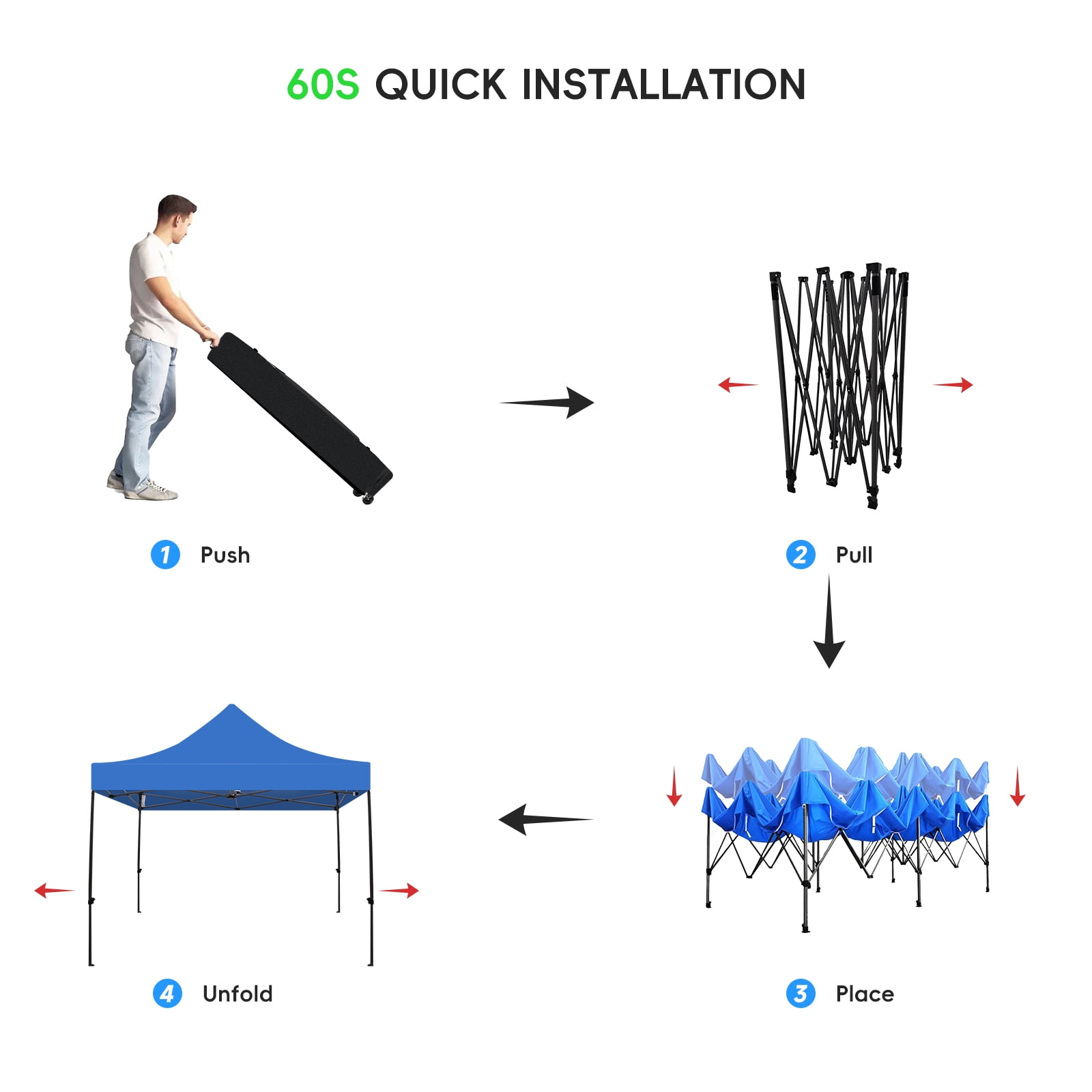 Acekid 10x10 Heavy Duty Waterproof Canopy Tent, Qu…