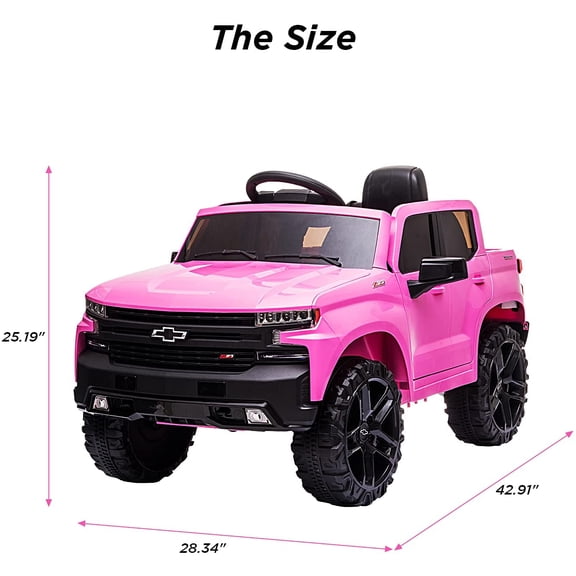 Acekid 12V Ride on Car Battery Powered Ride On Truck Electric Vehicles Toys with Remote Control MP3/Bluetooth Spring Suspension LED Pink