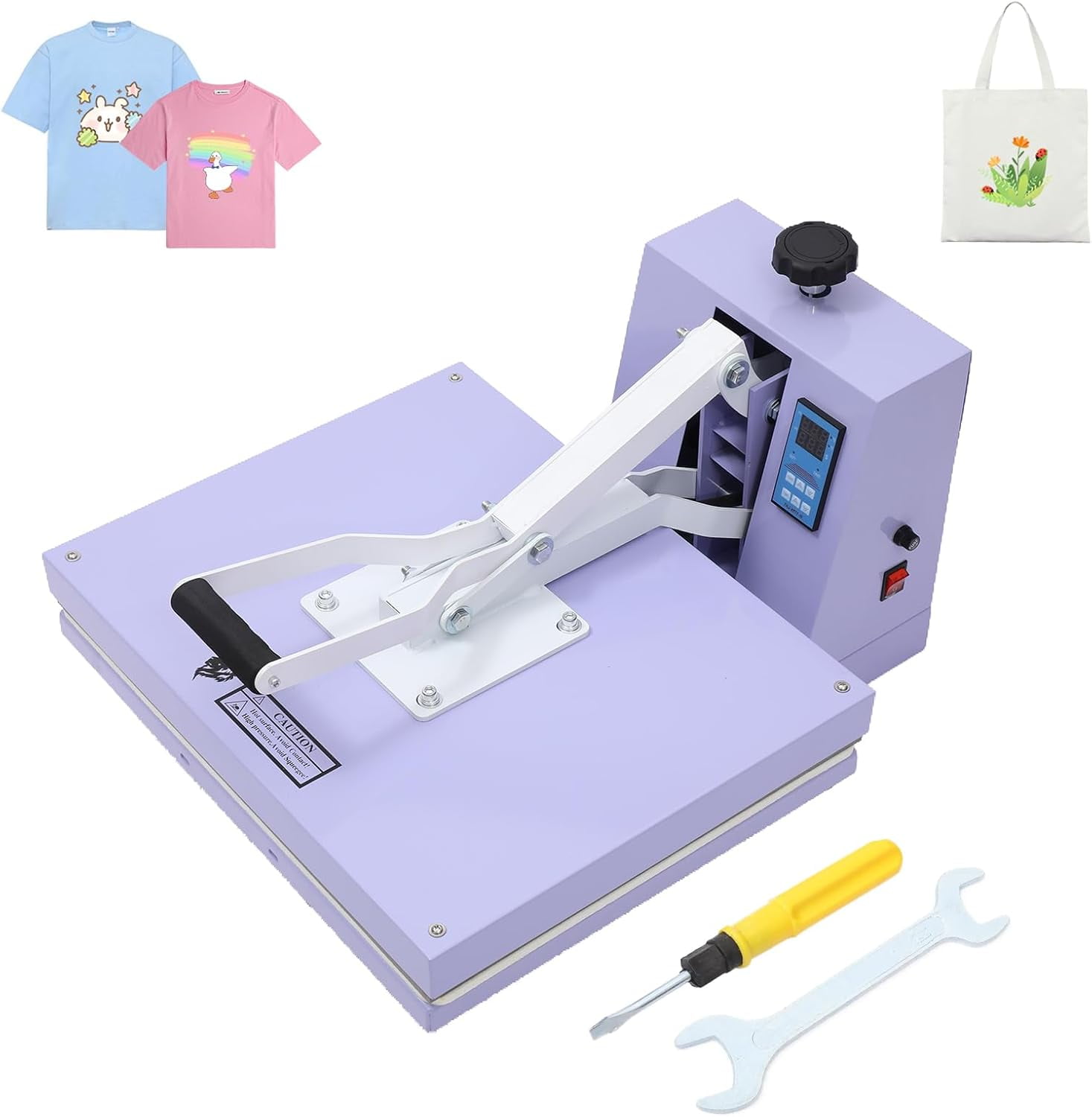 Acekid 15x24" Heat Press Machine, Digital Sublimation, T-Shirt Transfer, Combo Hat Press, Sublimation Press for T-Shirts, Mugs, Caps