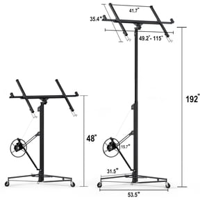 Acekid 16 Ft Drywall Lift Drywall Rolling Lifter Panel 150LBS Heavy Duty Sheetrock Lift with 360 Adjustable Telescopic Arm Black