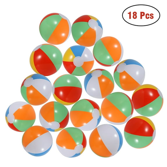 Acekid 18PACK Inflatable Beach Balls 7.5”, Rainbow Colored Beach Ball Party Favors, Pool Party/Beach/Water Toys
