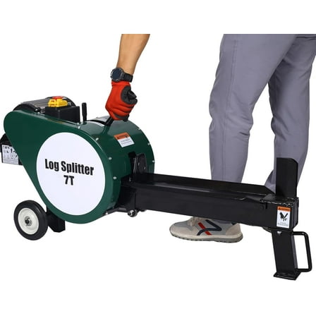 Acekid 20-Inch 7-Ton Electric Log Splitter, Double Flywheel, 2HP 16A, Portable Wood Splitter, Green