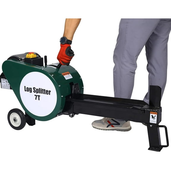 Acekid 20-Inch 7-Ton Electric Log Splitter, Double Flywheel, 2HP 16A, Portable Wood Splitter, Green