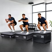 Acekid 20 Inch Plyo Box Soft, Adjustable Stackable Plyometric Jump Box for Home Gym, Black