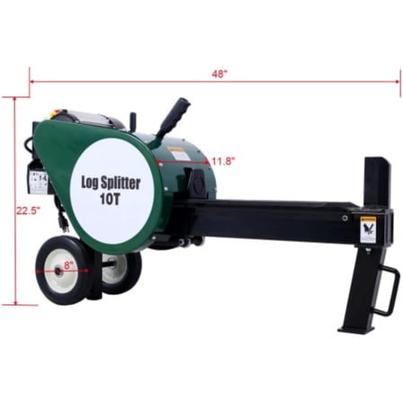 Acekid 20-inch Electric Log Splitter 10 Ton Double Flywheel Electric Firewood Splitting Machine 2HP 16A Portable Green