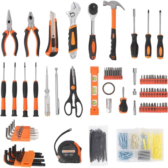 Acekid 247 Piece Tool Set, General Home/Auto Repair Tool Kit, Combination Package Mixed Tool Set Hand Tool Kit with Plastic Toolbox Storage Case