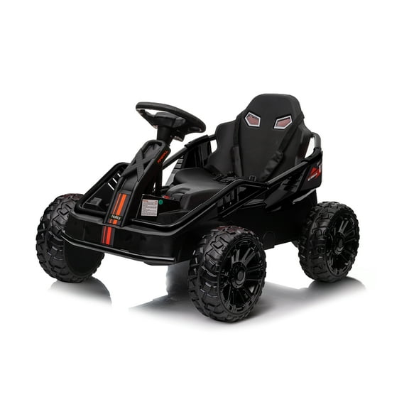 Acekid 24V Electric Four Wheeler Ride-On (Black) - 37-95 Months, High-Capacity Dual Battery System