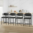 thumbnail image 1 of Acekid 26" Counter Height Bar Stools Set of 2 with Arms, 2PCS Modern Bar Stools Set with Back & Upholstered Wider Seat, Metal Bar Stools with Footrest for Kitchen Island, 1 of 6