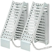 Acekid 2PC 6FT Folding Loading Ramps, 1000 lbs Capacity Metal Ramps for Trucks Trailers, Silver